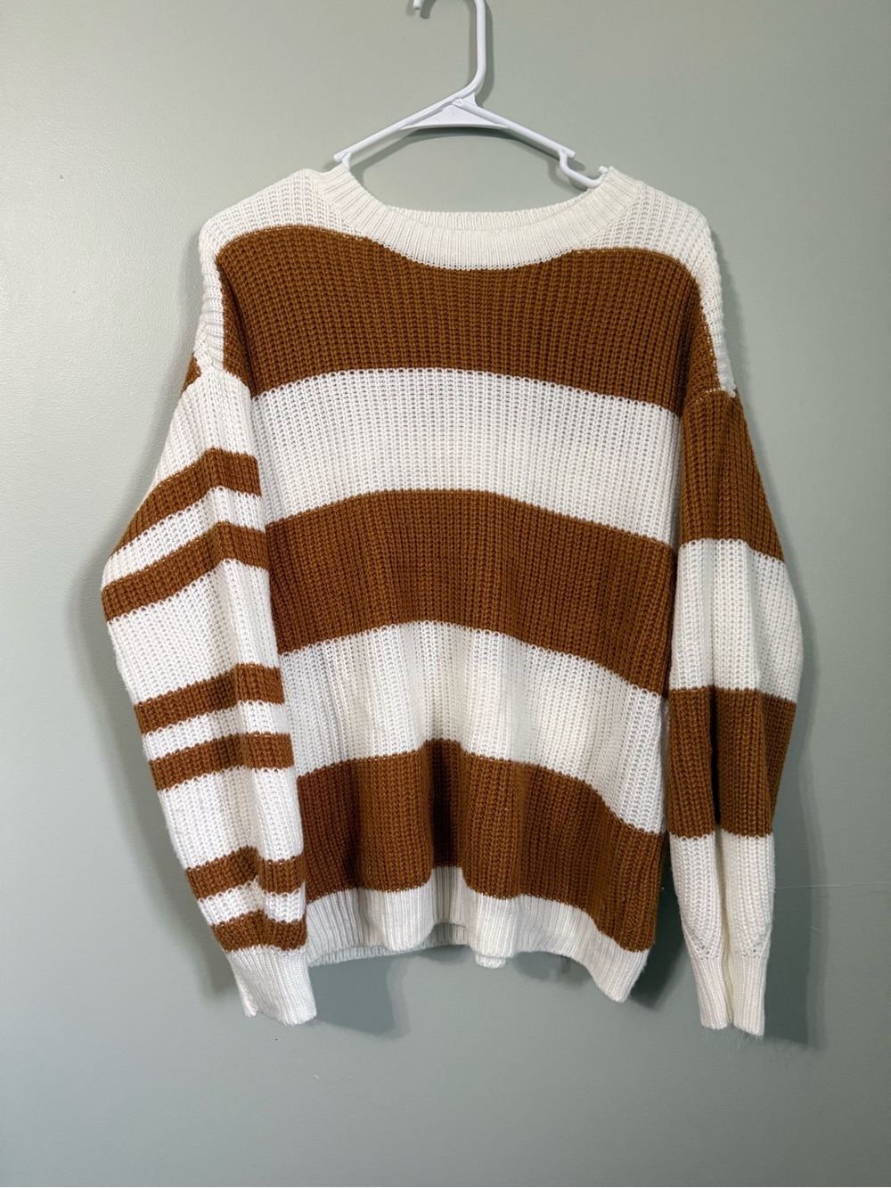 ANDTHEWHY Women's Get Cozy Irregular Stripe Knit Sweater, Size S/M